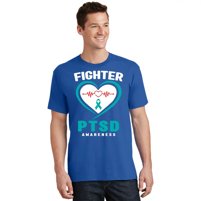 Support Ptsd Awareness Fighter Teal Ribbon Ptsd Awareness Gift T-Shirt