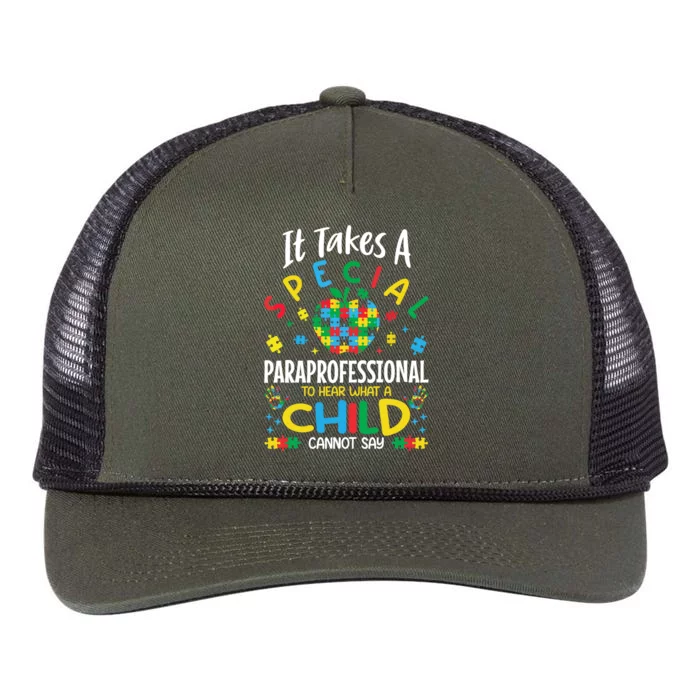 Special Paraprofessional Autism Awareness Teacher Retro Rope Trucker Hat Cap