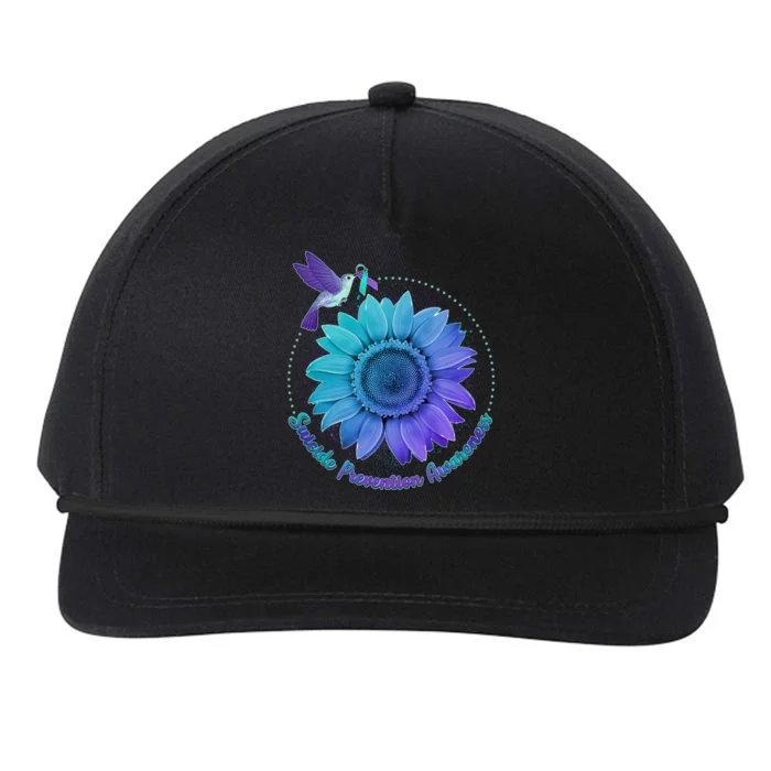 Suicide Prevention Awareness Hummingbird Flower Snapback Five-Panel Rope Hat