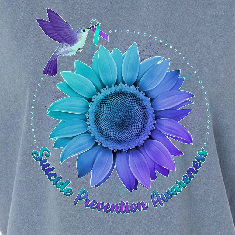 Suicide Prevention Awareness Hummingbird Flower Garment-Dyed Women's Muscle Tee