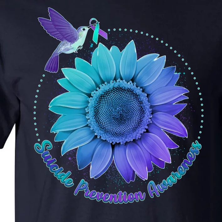 Suicide Prevention Awareness Hummingbird Flower Tall T-Shirt