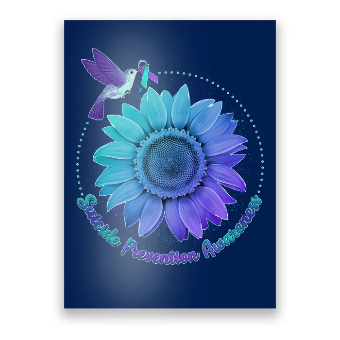 Suicide Prevention Awareness Hummingbird Flower Poster