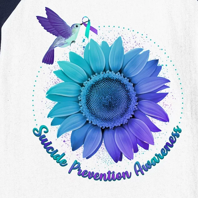 Suicide Prevention Awareness Hummingbird Flower Baseball Sleeve Shirt