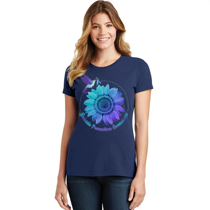 Suicide Prevention Awareness Hummingbird Flower Women's T-Shirt