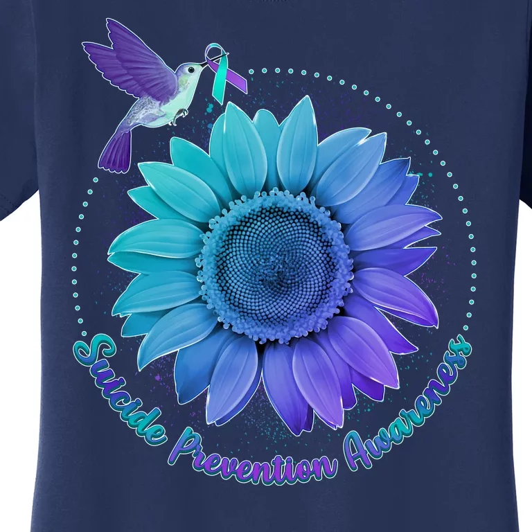 Suicide Prevention Awareness Hummingbird Flower Women's T-Shirt