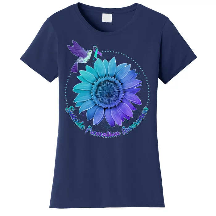 Suicide Prevention Awareness Hummingbird Flower Women's T-Shirt