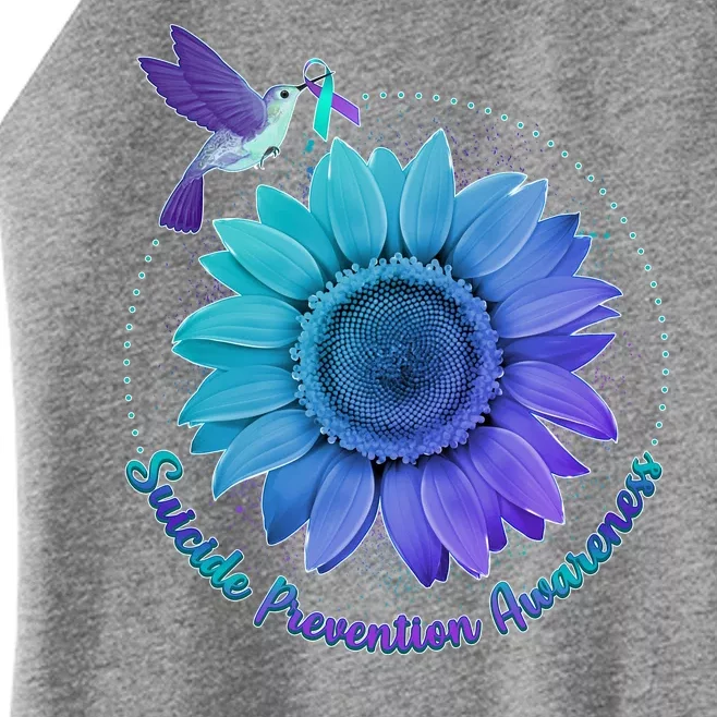 Suicide Prevention Awareness Hummingbird Flower Women’s Perfect Tri Rocker Tank