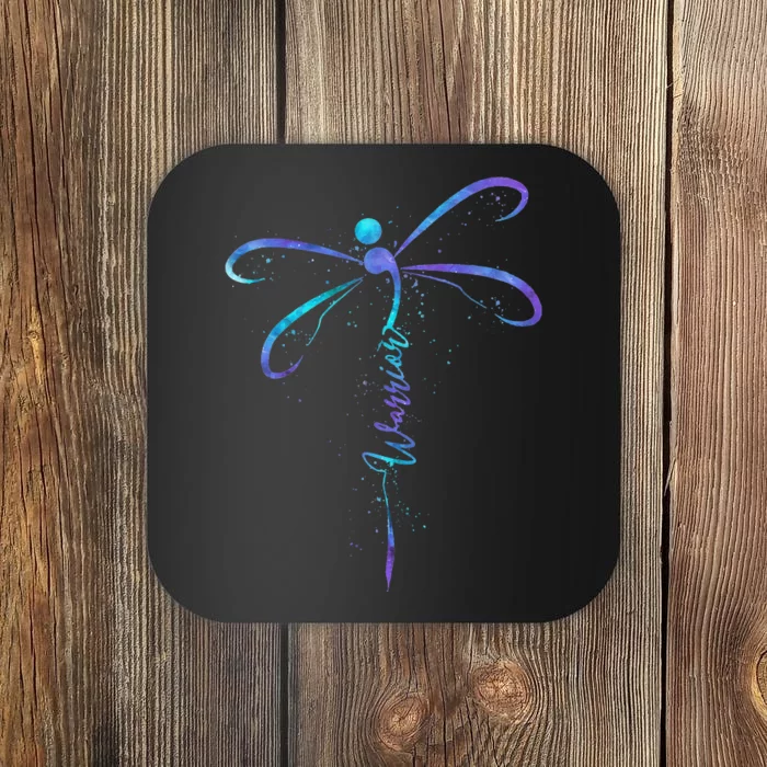 Suicide Prevention Awareness Warrior Dragonfly Semicolon Coaster