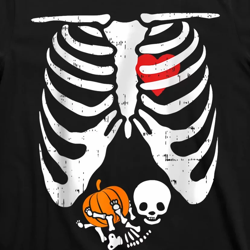 Skeleton Pregnancy Announcement Mom Halloween T-Shirt