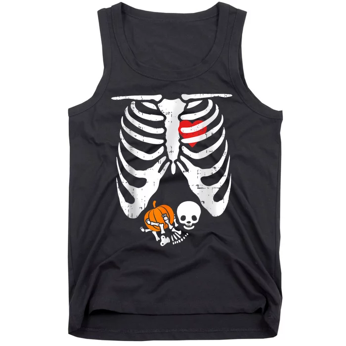 Skeleton Pregnancy Announcement Mom Halloween Tank Top