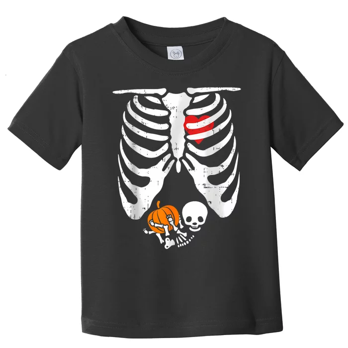 Skeleton Pregnancy Announcement Mom Halloween Toddler T-Shirt