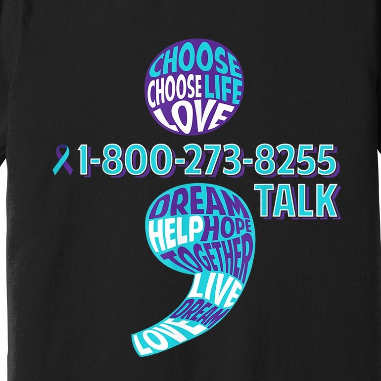 Suicide Prevention Awareness Semicolon Prevent Suicide Premium T-Shirt