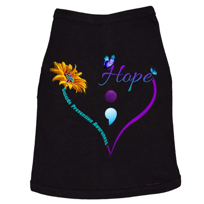 Suicide Prevention Awareness Floral Heart Doggie Tank