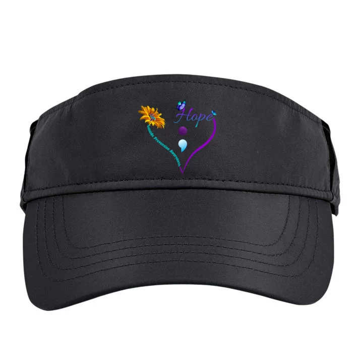 Suicide Prevention Awareness Floral Heart Adult Drive Performance Visor