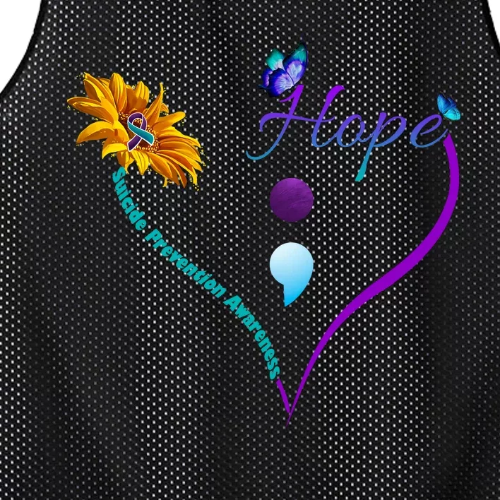 Suicide Prevention Awareness Floral Heart Mesh Reversible Basketball Jersey Tank