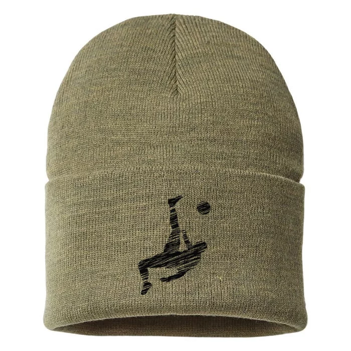 Soccer Player And Soccer Fan Motif Vintage Sustainable Knit Beanie