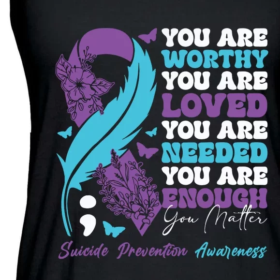 Suicide Prevention Awareness Positive Motivational Support Ladies Essential Flowy Tank