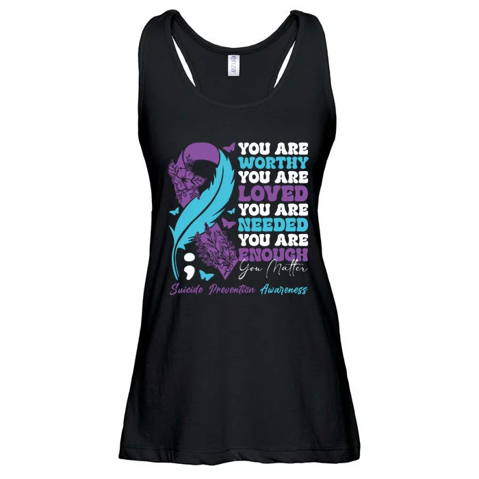 Suicide Prevention Awareness Positive Motivational Support Ladies Essential Flowy Tank