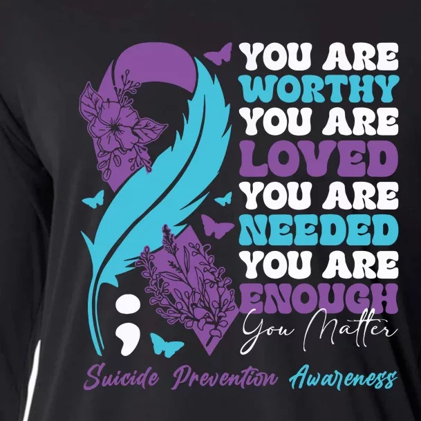 Suicide Prevention Awareness Positive Motivational Support Cooling Performance Long Sleeve Crew