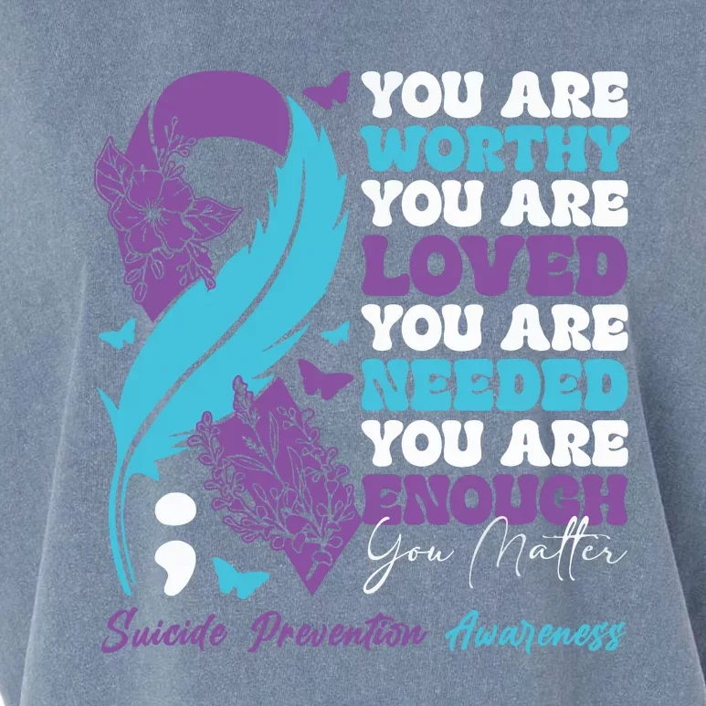 Suicide Prevention Awareness Positive Motivational Support Garment-Dyed Women's Muscle Tee