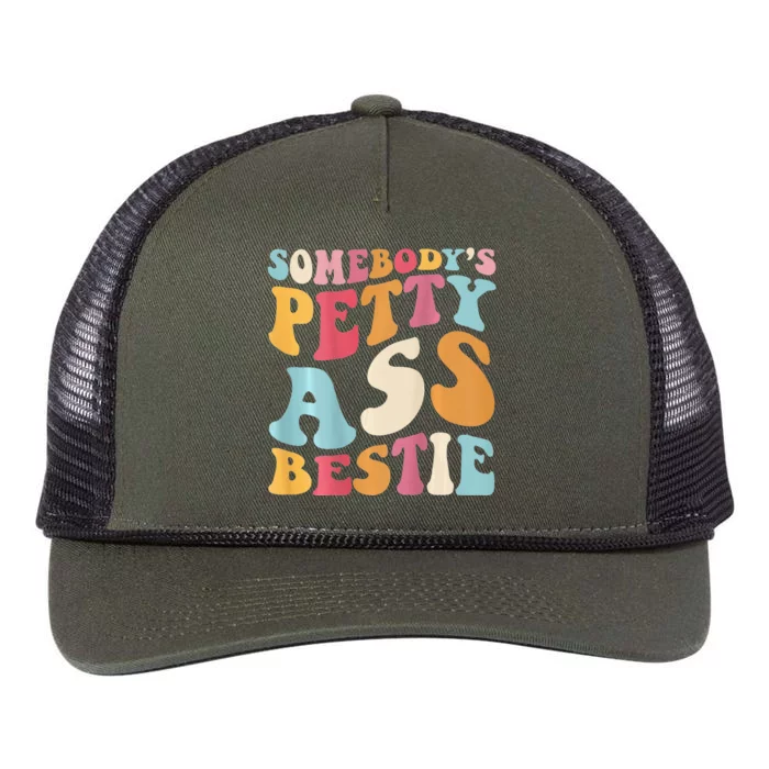 Somebody's Petty Ass Bestie Funny Quote Tee On Back Costume Retro Rope Trucker Hat Cap