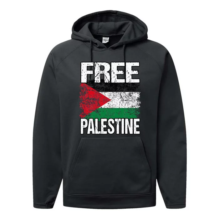 support Palestine and Gaza Jerusalem Performance Fleece Hoodie