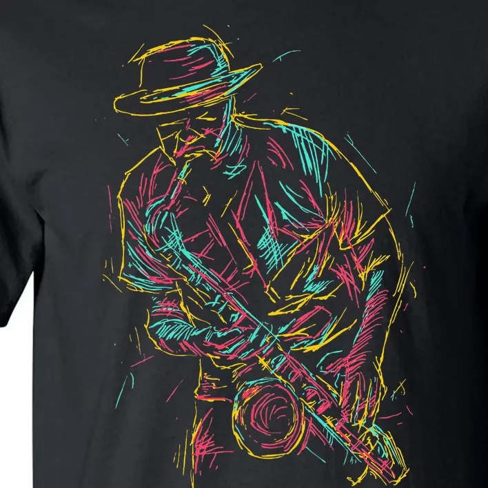 Saxophone Player Abstract Art Tall T-Shirt