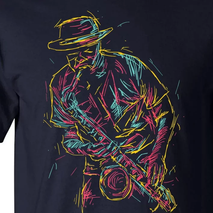 Saxophone Player Abstract Art Tall T-Shirt