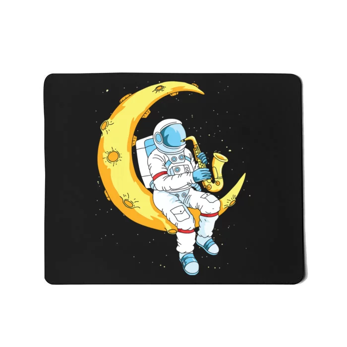 Saxophone Player Astronaut Saxophonist Moon Jazz Musician Mousepad