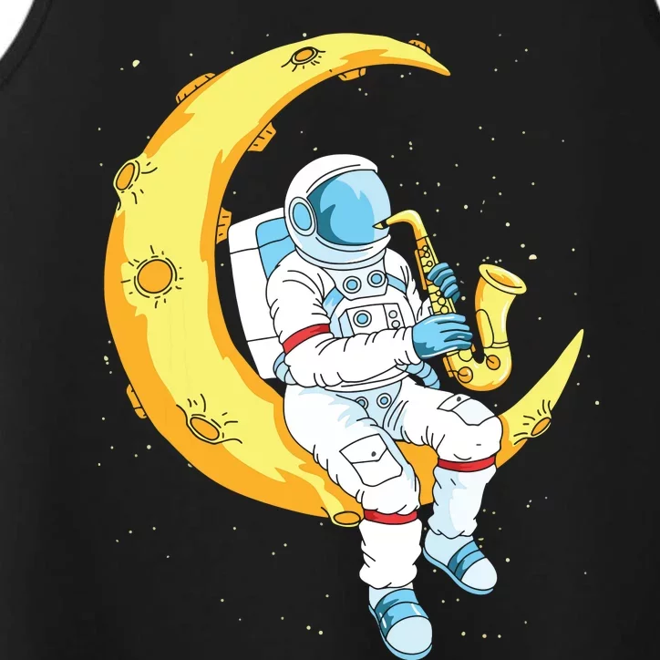 Saxophone Player Astronaut Saxophonist Moon Jazz Musician Performance Tank