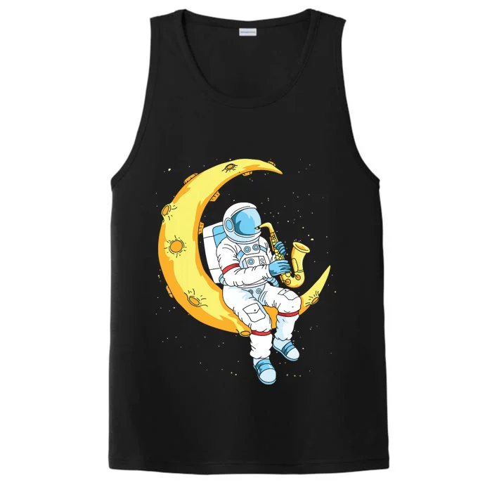 Saxophone Player Astronaut Saxophonist Moon Jazz Musician Performance Tank