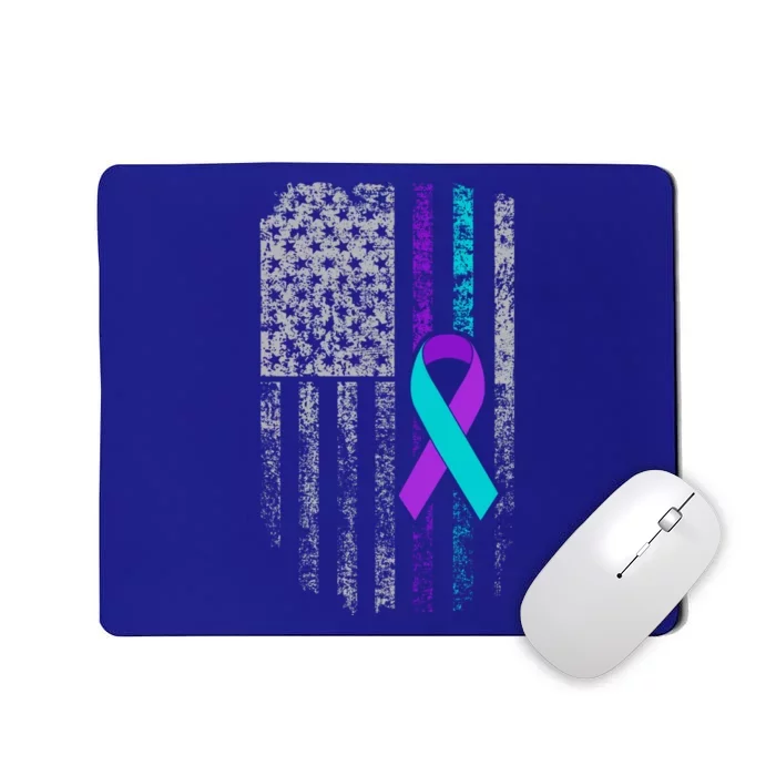 Suicide Prevention Awareness American Flag Ribbon Support Great Gift Mousepad