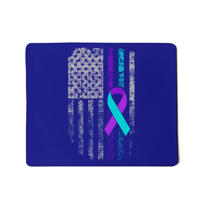 Suicide Prevention Awareness American Flag Ribbon Support Great Gift Mousepad