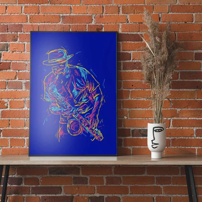 Saxophone Player Abstract Art Gift Poster