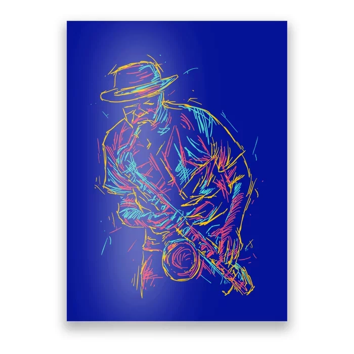 Saxophone Player Abstract Art Gift Poster