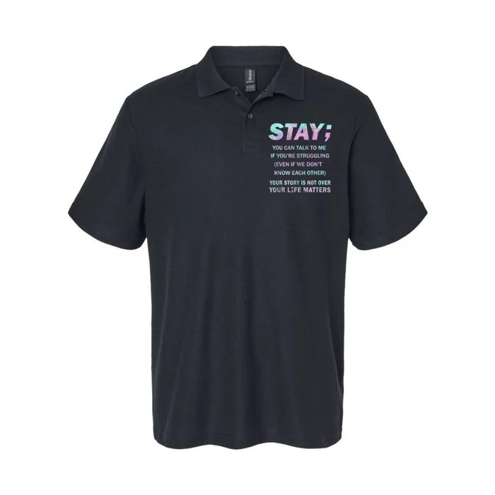 Suicide Prevention Awareness Shirt Stay Your Life Matters Softstyle Adult Sport Polo