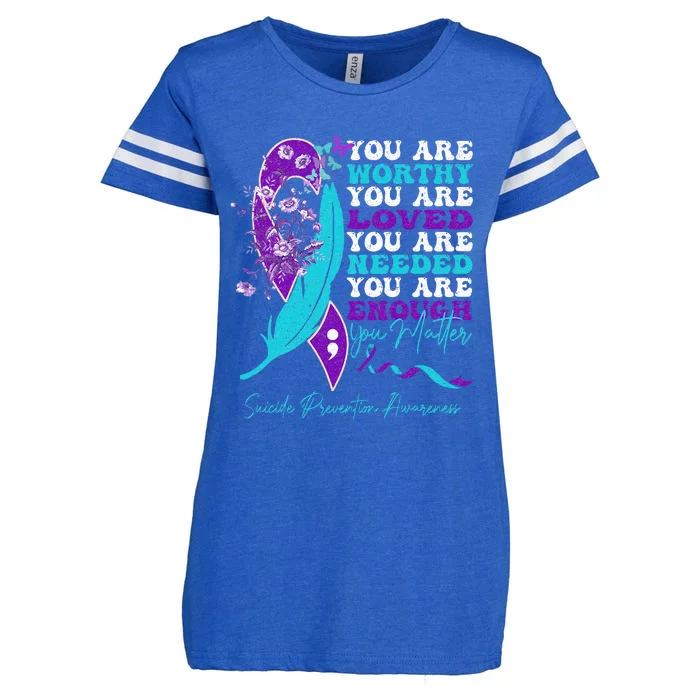 Suicide Prevention Awareness positive motivational quote Enza Ladies Jersey Football T-Shirt