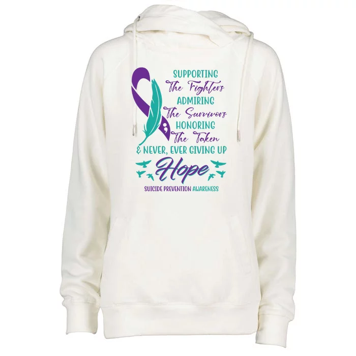 Suicide Prevention Awareness Hope Quote Womens Funnel Neck Pullover Hood