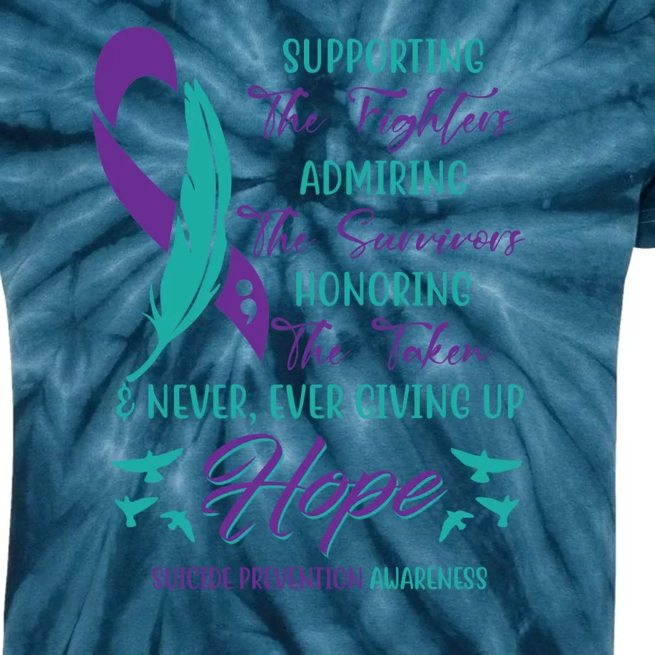 Suicide Prevention Awareness Hope Quote Kids Tie-Dye T-Shirt