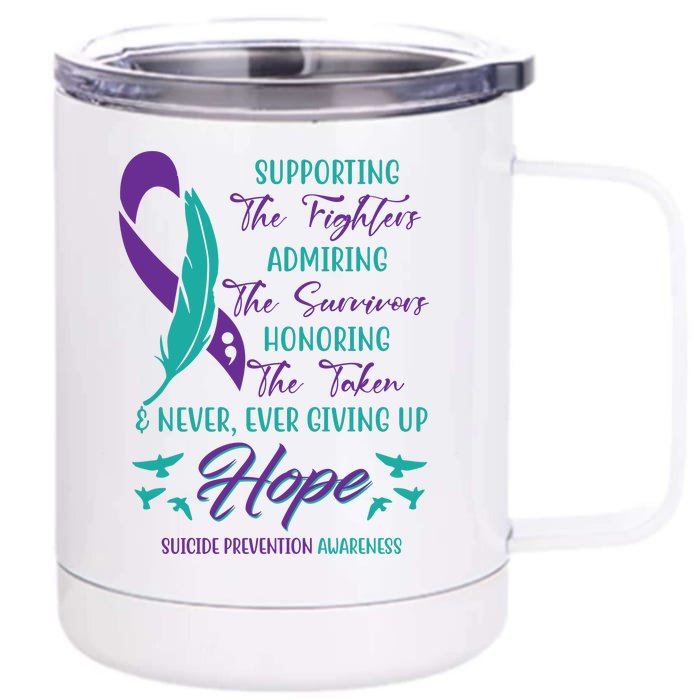 Suicide Prevention Awareness Hope Quote Front & Back 12oz Stainless Steel Tumbler Cup