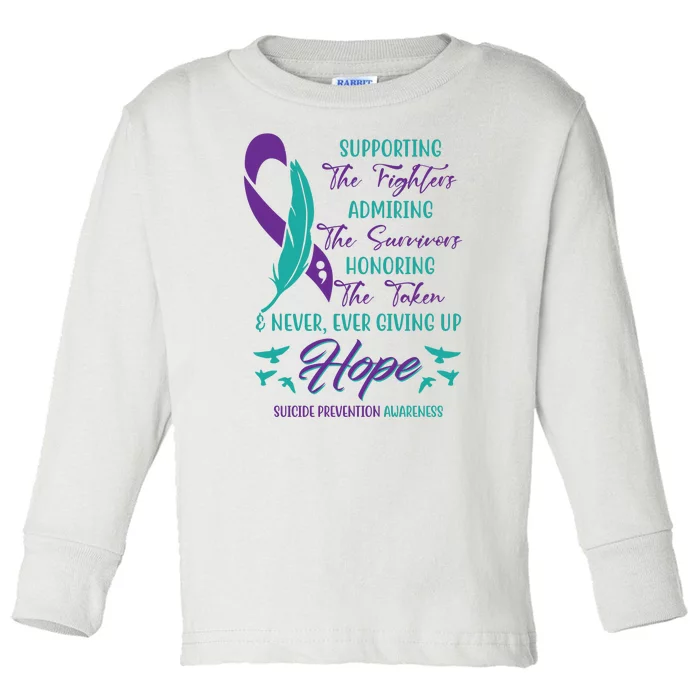 Suicide Prevention Awareness Hope Quote Toddler Long Sleeve Shirt