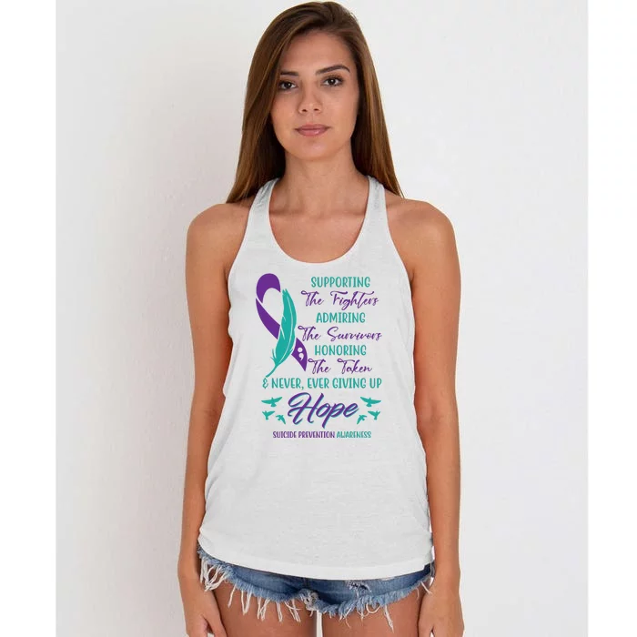 Suicide Prevention Awareness Hope Quote Women's Knotted Racerback Tank