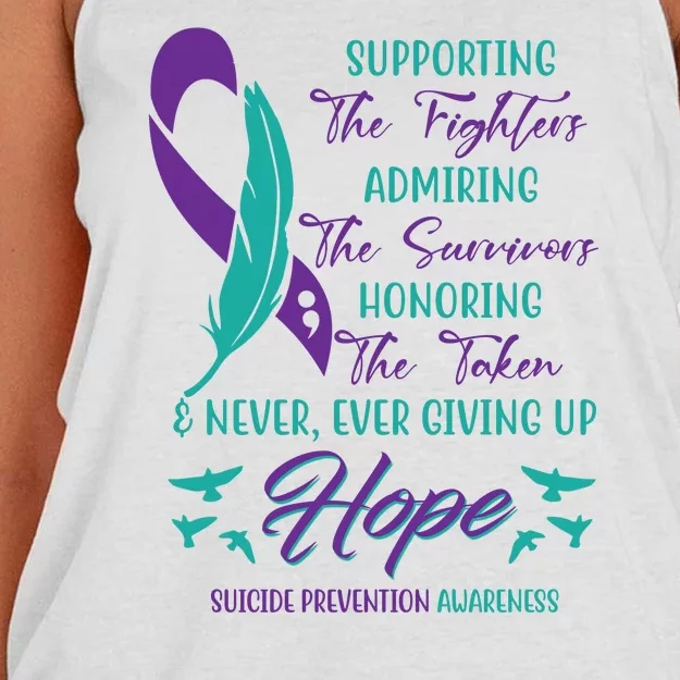 Suicide Prevention Awareness Hope Quote Women's Knotted Racerback Tank