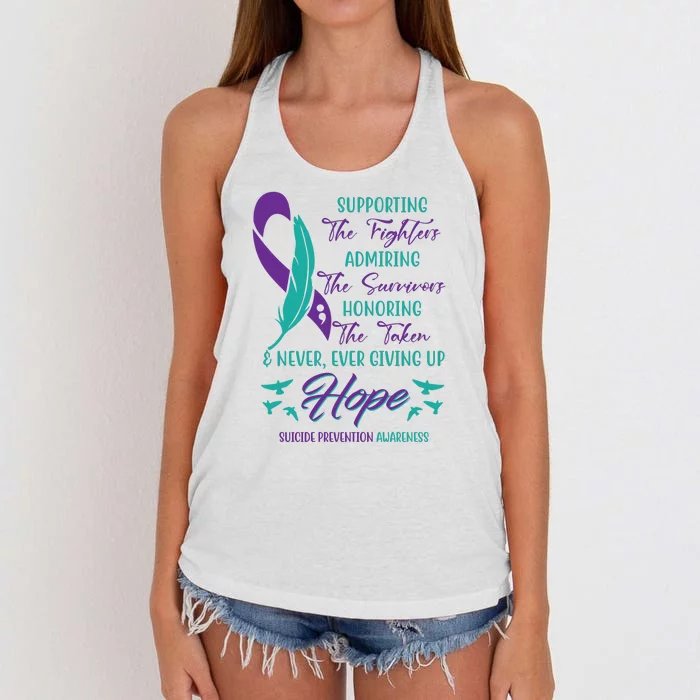 Suicide Prevention Awareness Hope Quote Women's Knotted Racerback Tank