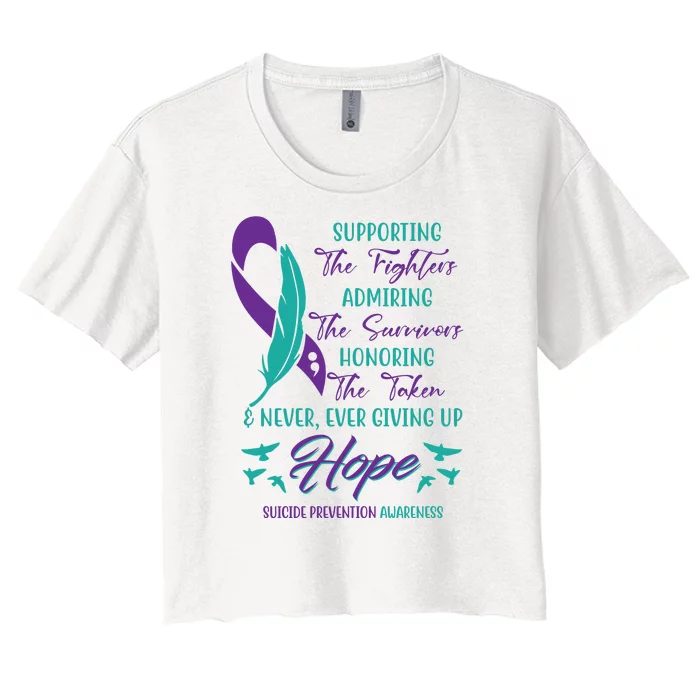 Suicide Prevention Awareness Hope Quote Women's Crop Top Tee