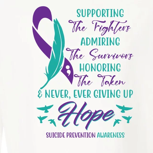 Suicide Prevention Awareness Hope Quote Cropped Pullover Crew