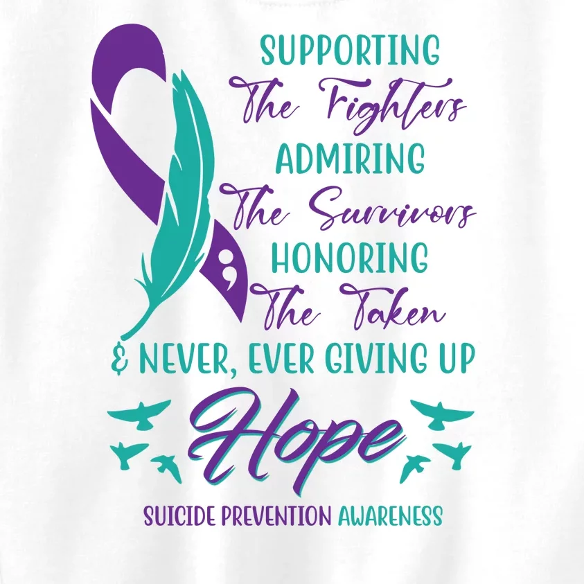 Suicide Prevention Awareness Hope Quote Kids Sweatshirt