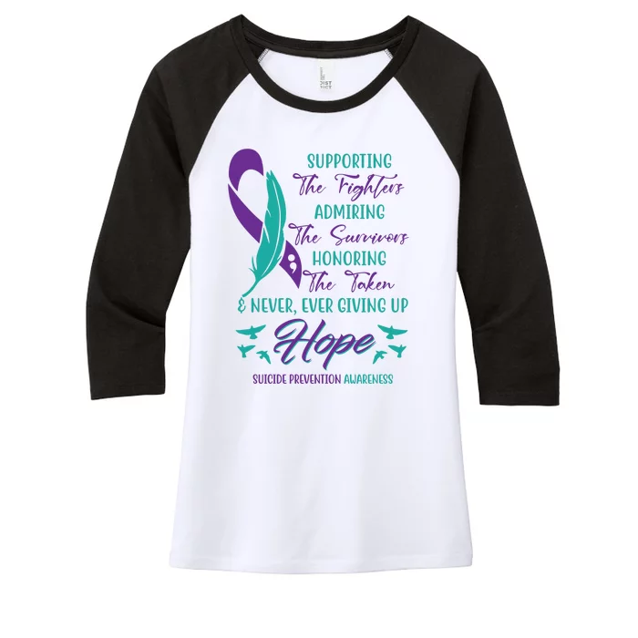 Suicide Prevention Awareness Hope Quote Women's Tri-Blend 3/4-Sleeve Raglan Shirt