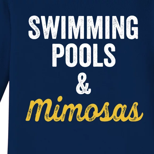 Swimming Pools And Mimosas Day Er Poolside S Brunch Funny Gift Baby Long Sleeve Bodysuit