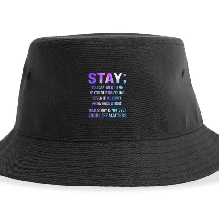 Suicide Prevention Awareness Stay Your Life Matters Sustainable Bucket Hat